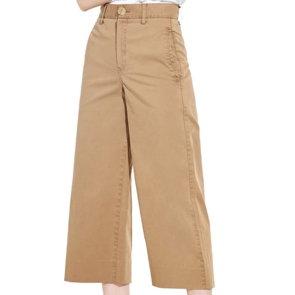 4 ayr Gaucho Pants in Natural Crop Chinos